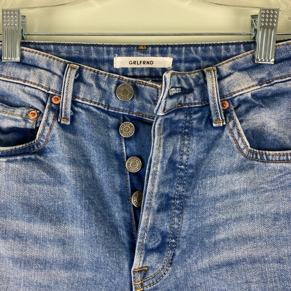 GRLFRND CARLA HIGH RISE DISTRESSED FLARE JEANS - Picture 2 of 8